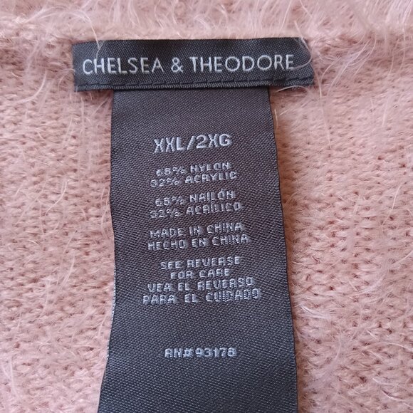 Chelsea & Theodore Pink Eyelash Knit Plus Size Open Front Cardigan Women's XXL - Picture 3 of 12